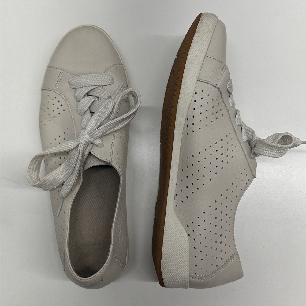 Dansko Orli Sneakers Shoes Perforated Leather Ivory White Size Eur 41 10.5 - 11